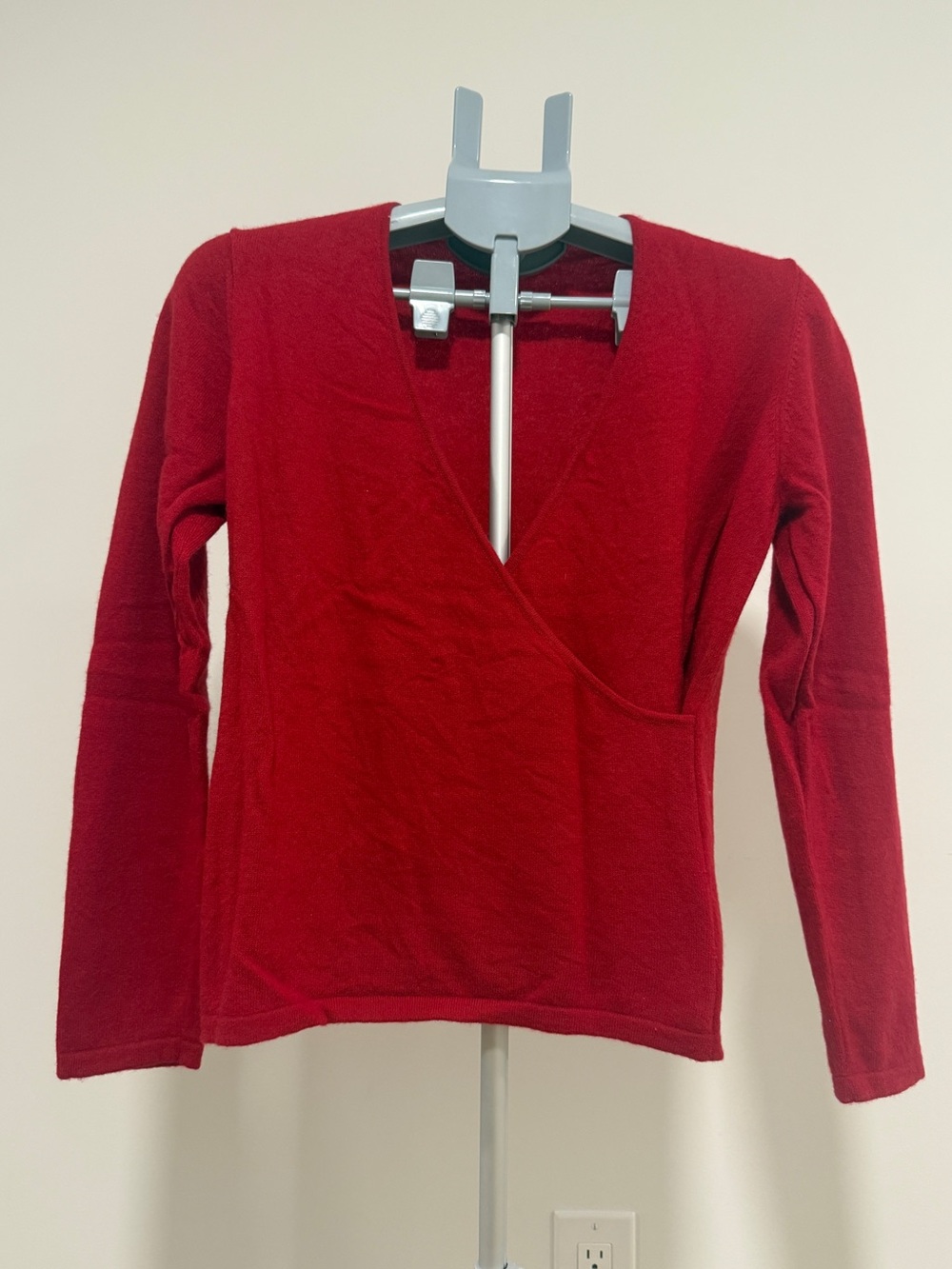 Charter Club Wrap-Front Long Sleeve 2-Ply Cashmere Wrap Sweater Petite Large